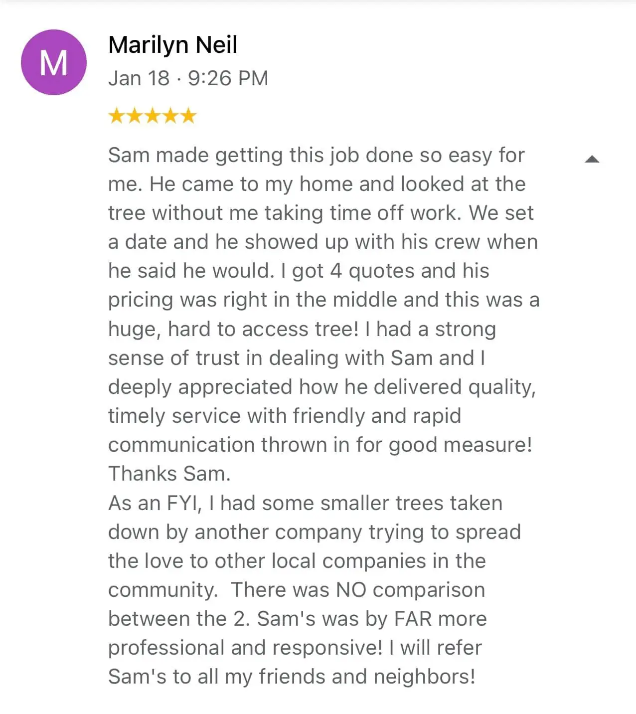 Testimonial from Marilyn Neil